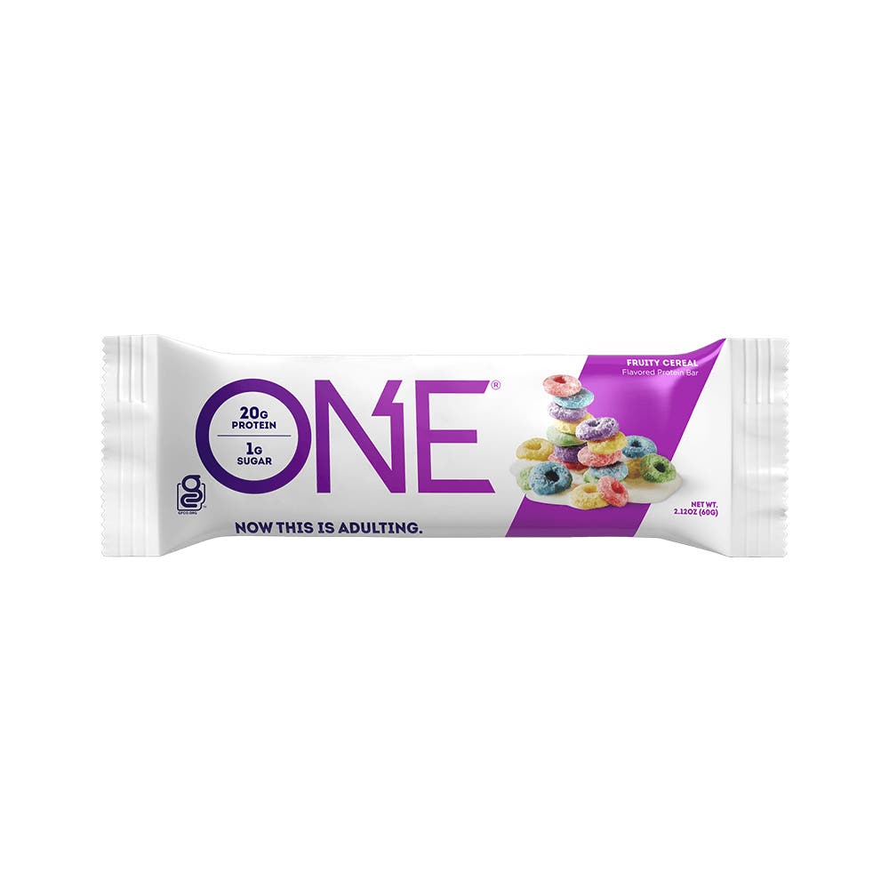 ONE BARS Fruity Cereal Flavored Protein Bar, 2.12 oz - Front of Package