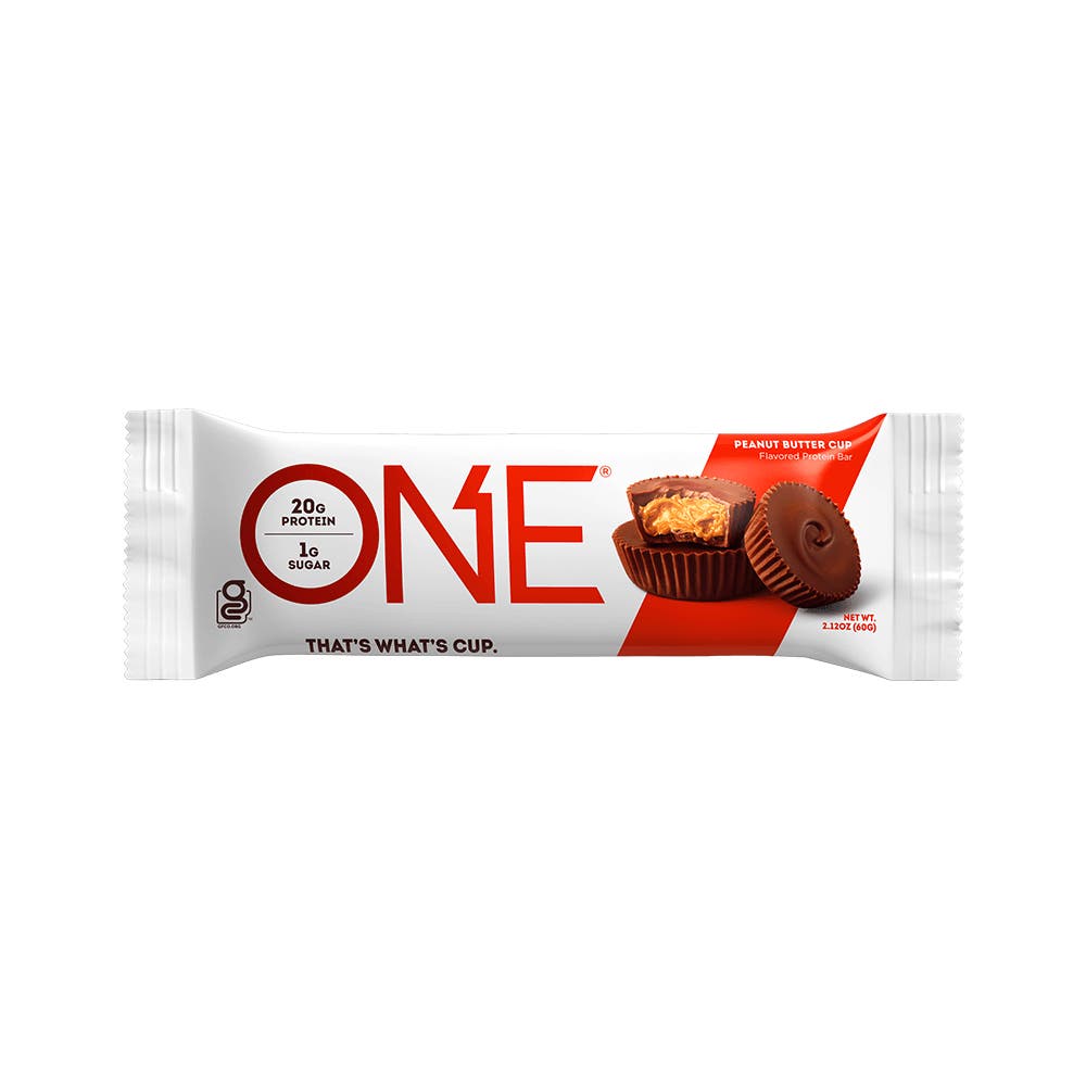 ONE BARS Peanut Butter Cup Flavored Protein Bar, 2.12 oz - Front of Package